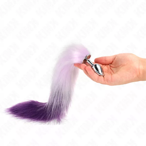 KINK - PLUG ANAL TAILLE S 7 X 3 CM AVEC QUEUE SYNTH�TIQUE 40 CM VIOLET