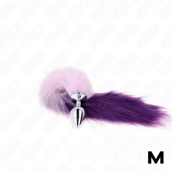 KINK - PLUG ANAL TAILLE M 8 X 3,5 CM AVEC QUEUE SYNTH�TIQUE 40 CM VIOLET