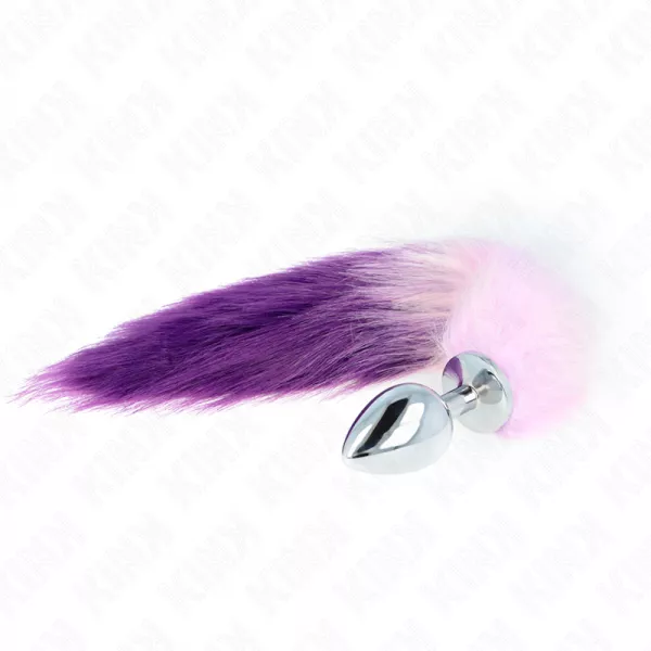 KINK - PLUG ANAL TAILLE L 10 X 4 CM AVEC QUEUE SYNTH�TIQUE 40 CM VIOLET