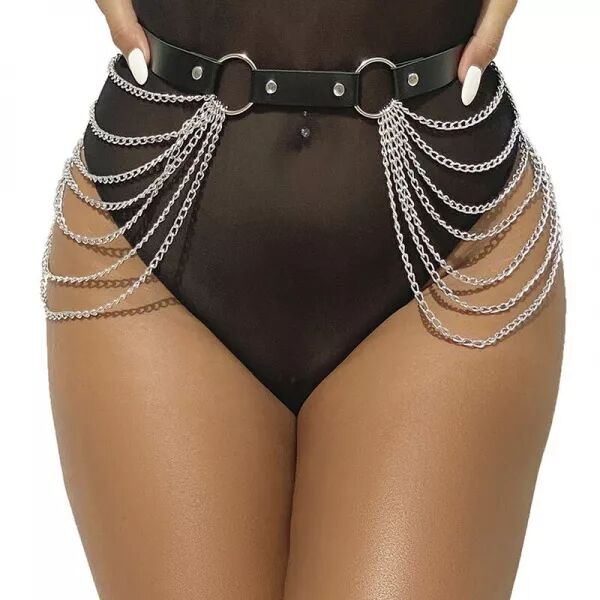 SUBBLIME - CHA�NE CUIR CEINTURE NOIRE TAILLE UNIQUE