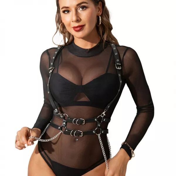 SUBBLIME - HARNAIS AVEC SANGLES ET CHA�NE D�TAILS TAILLE UNIQUE