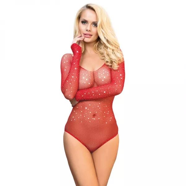 SUBBLIME - 952303 BODY SHINY GRILL AVEC �PAULES D�NUD�ES MANCHES LONGUES ROUGE TAILLE UNIQUE