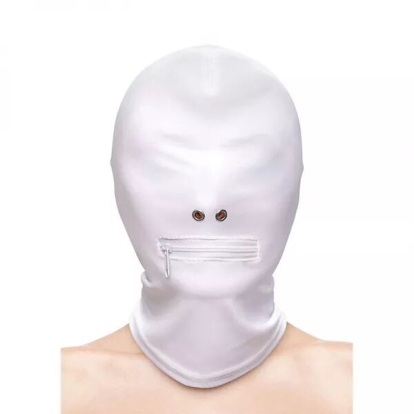NS NOVELTIES - FETISH & FASHION CAPUCHE BOUCHE FERM�E � FERMETURE �CLAIR NYLON BLANC