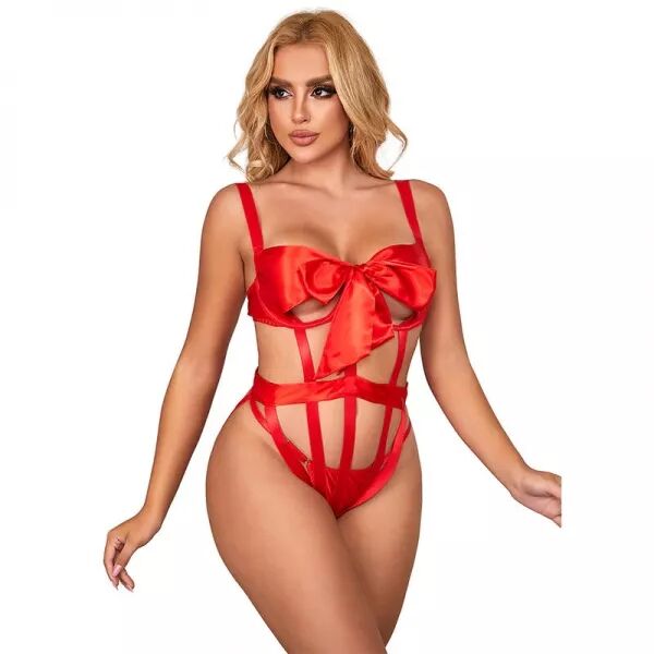 SUBBLIME - 954475 BODY SEXY AJOUR� AVEC NOEUD ROUGE L/XL