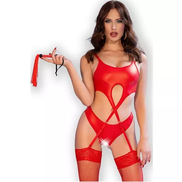 CHILIROSE - CR 4625 ENSEMBLE QUATRE PI�CES SANS CROTCHLESS ROUGE L