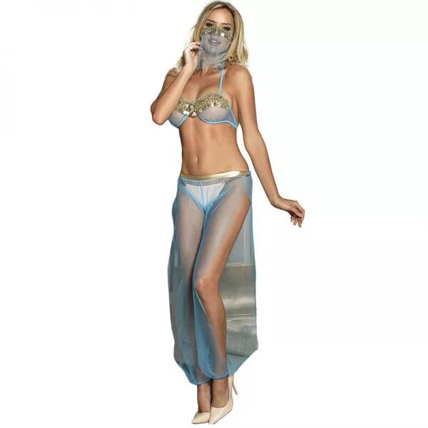 SUBBLIME - ENSEMBLE LINGERIE BLEU STYLE INDIEN S/M