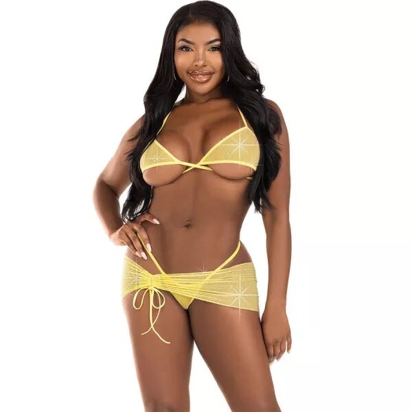 LEG AVENUE - ENSEMBLE TROIS PI�CES DIAMANTS JAUNE S/M