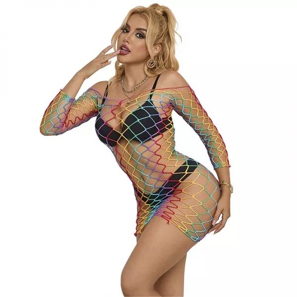 SUBBLIME - 952426 ROBE R�SILLE MANCHES LONGUES ARC-EN-CIEL TAILLE UNIQUE