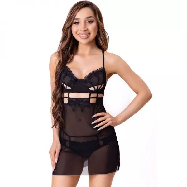LIVCO CORSETTI FASHION - MAIA 20247 BABYDOLL + STRING NOIR S/M
