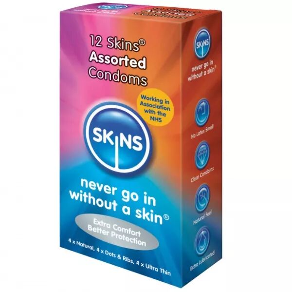 SKINS - PR�SERVATIFS ASSORTIS PACK DE 12