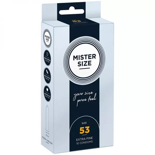 MISTER SIZE - PR�SERVATIF TAILLE M 53 MM (10 UNIT�S)