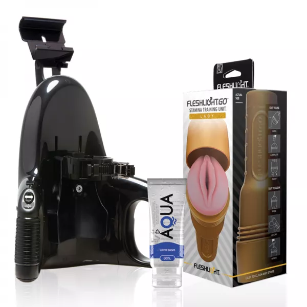 FLESHLIGHT - STAMINA GO TRAINING UNIT LADY + LANCEMENT UNIVERSEL + LUBRIFIANT DE QUALIT� AQUA 50 ML