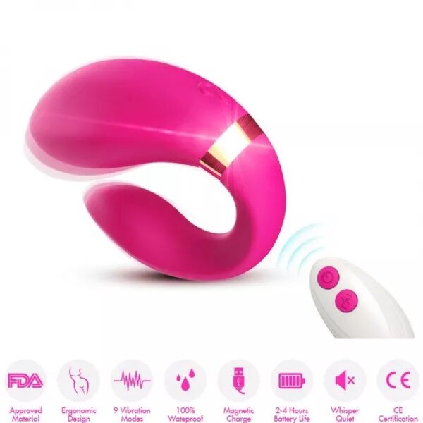 ARMONY - VIBRATEUR CROISSANT POUR COUPLES T�L�COMMANDE FUCHSIA