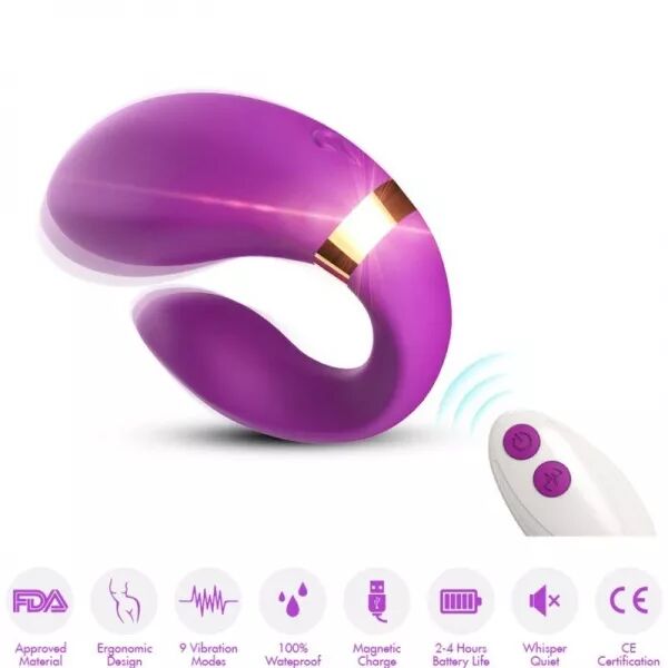 ARMONY - VIBRATEUR CROISSANT POUR COUPLES T�L�COMMANDE VIOLET