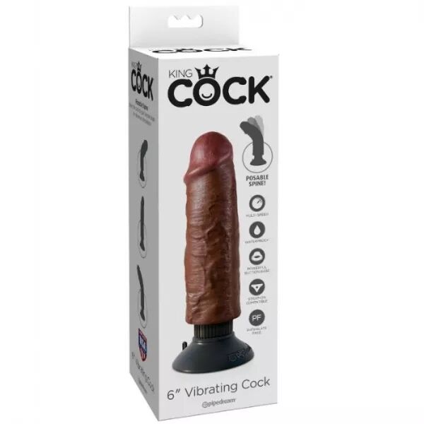KING COCK - BITE VIBRANTE MARRON 15,24 CM