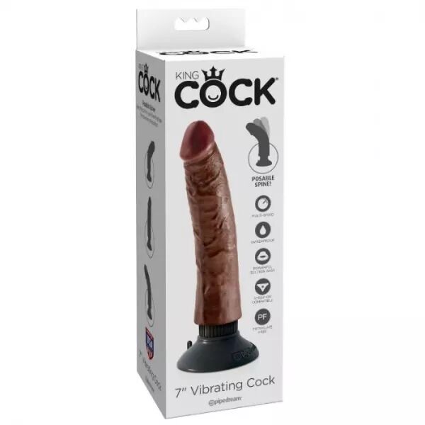 KING COCK - BITE VIBRANTE MARRON 17,78 CM
