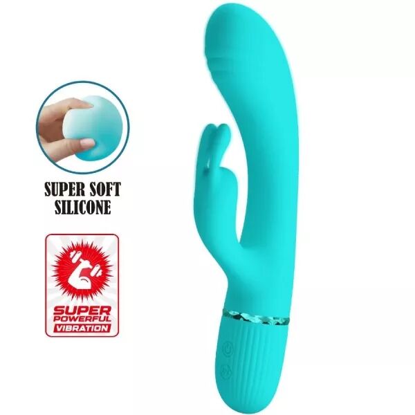PRETTY LOVE - VIBRATEUR SCOCCO LAPIN TURQUOISE