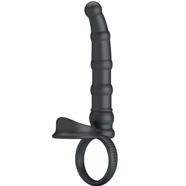 PRETTY LOVE - ANNEAU P�NIS VIBRANT TATUM AVEC PLUG 10 VIBRATIONS NOIR
