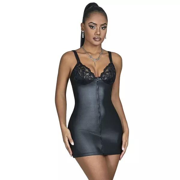 SUBBLIME - 957575 ROBE ZIPP�E EN CUIR NOIR L/XL