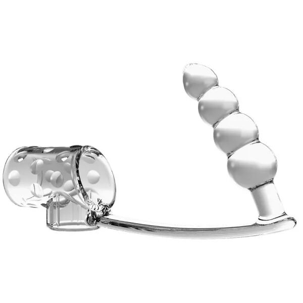 PRETTY LOVE - MANCHON P�NIS AVEC PLUG ANAL TRANSPARENT