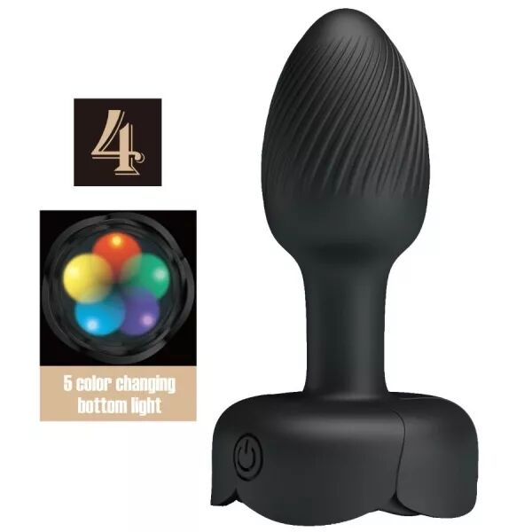 PRETTY LOVE - PLUG ANAL OLMAN AVEC LUMI�RE LED NOIR 8,8 CM